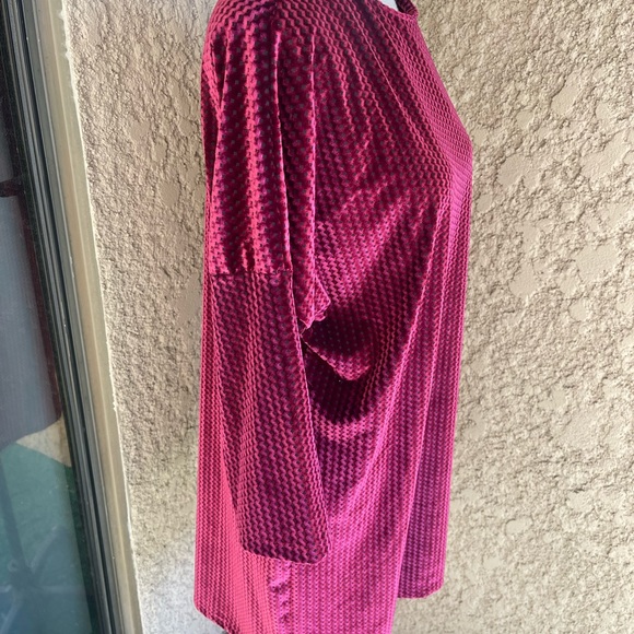 Zara Velvet Burgundy Loose Tunic Dress - Picture 5 of 8